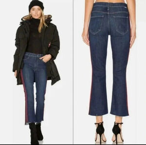 Mother The Insider Crop Step Fray in Speed Racer Raw Hem Flare Jeans(28)